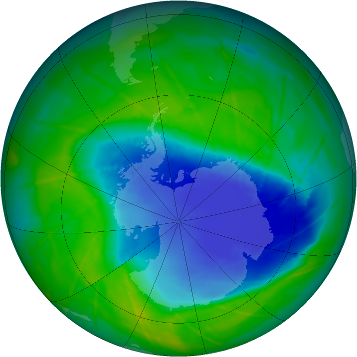 Antarctic ozone map for 26 November 2010